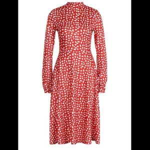 High Neck Dalmatian Print Dress